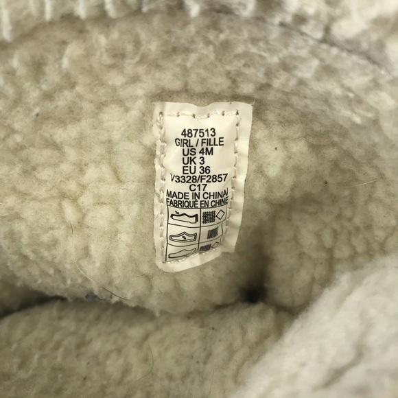 LANDS'END Embroidered Winter Snow Girl's Boots Tan - Picture 6 of 7